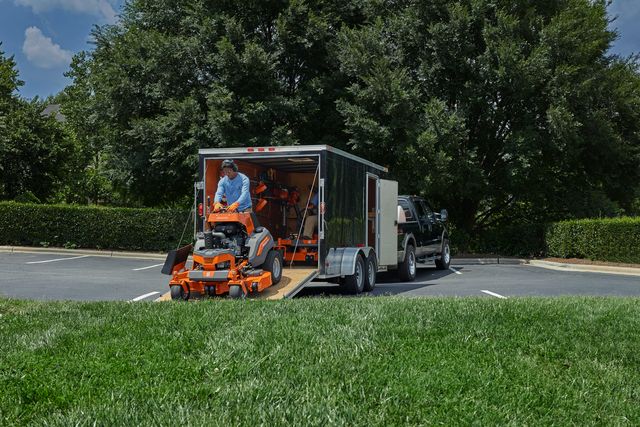 Husqvarna professional riding mower in use